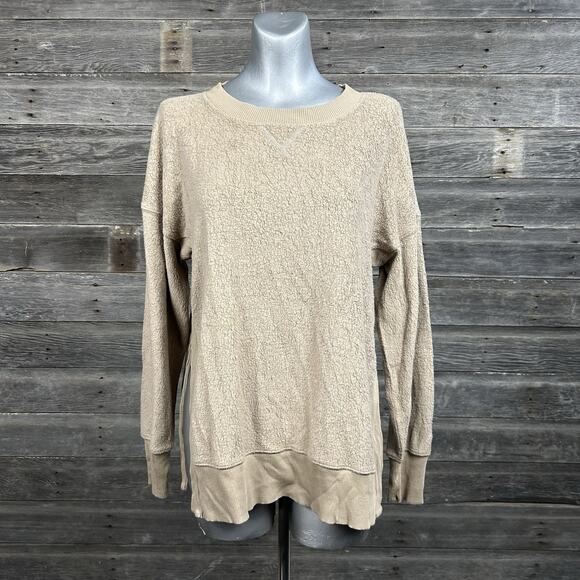 Aerie Sweaters - Aerie Chilled Out Sherpa Sweatshirt XS Beige Oversized Top Cozy Lounge